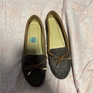 Michael Kors Brown Logo Bow Moccasin Flats